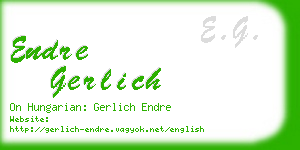 endre gerlich business card